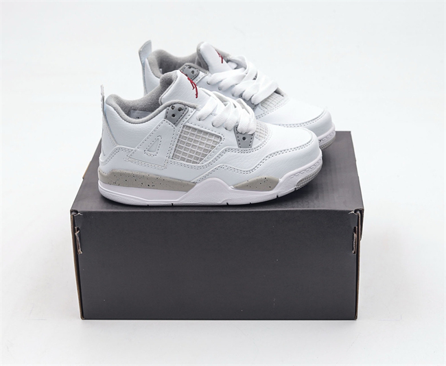 Youth Running weapon Super Quality Air Jordan 4 White Shoes 041